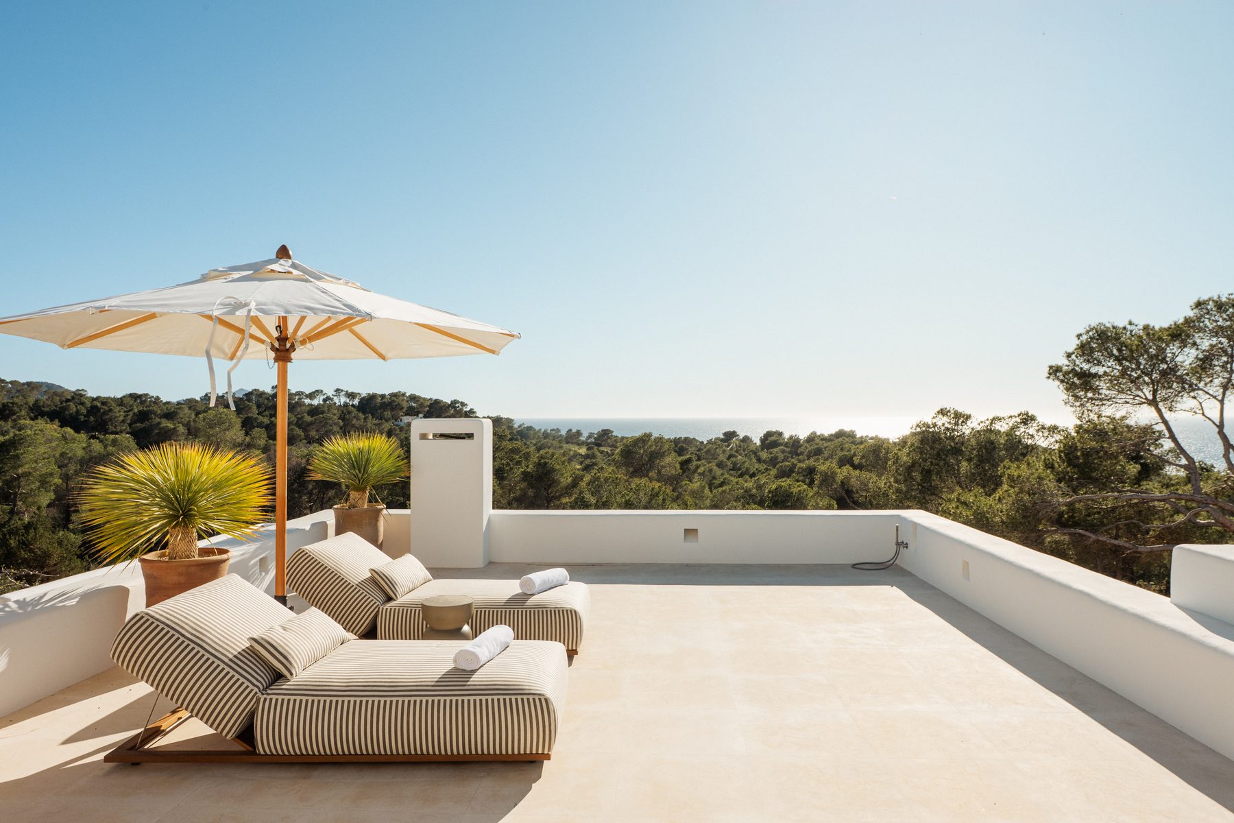 Ibiza villa available to rent at sunset
